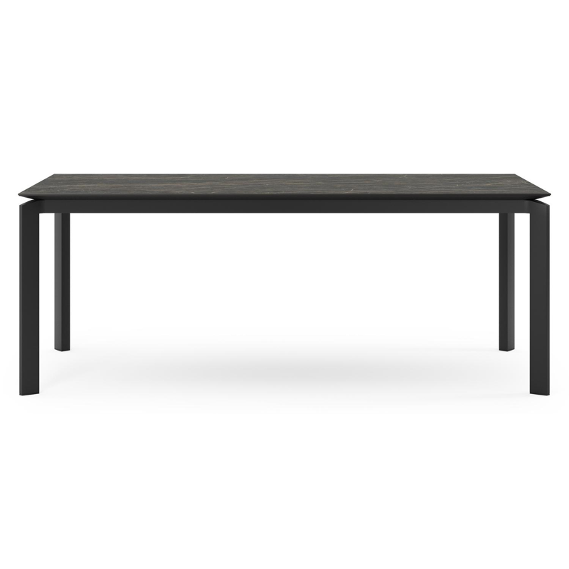 Cirello tuintafel in zwart aluminium en volkeramiek black obsession - L 200 x B 100 x H 75 cm