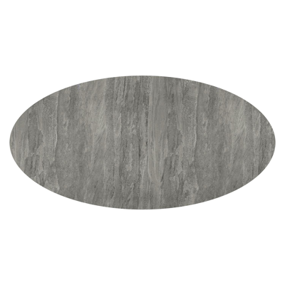 Fano tuintafel ovaal in beige aluminium en volkeramiek Aspen Grey - L 290 x B 148 x H 75 cm