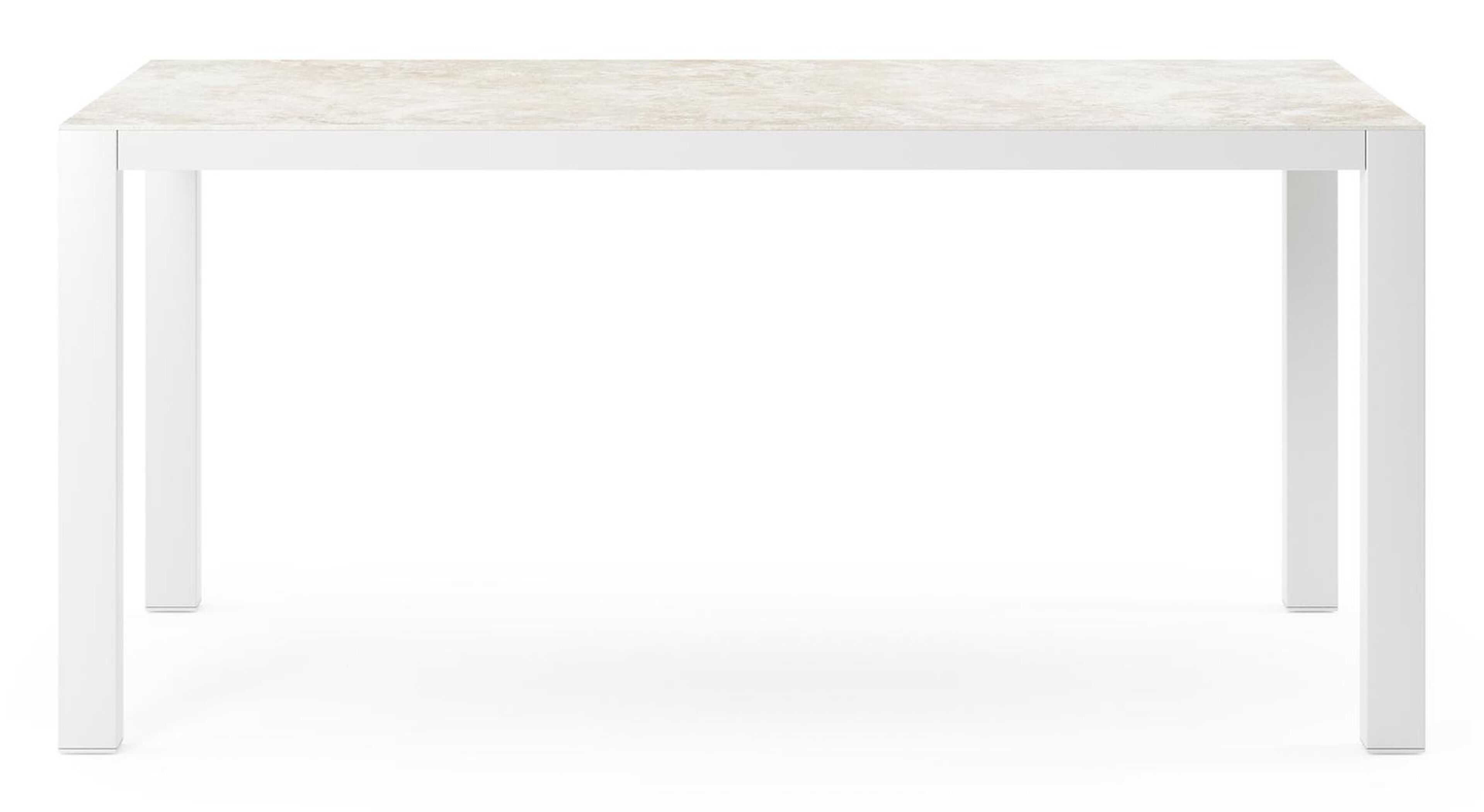 Como tuintafel rechthoekig in wit aluminium en volkeramiek Rapolano - L 160 x B 100 x H 75 cm