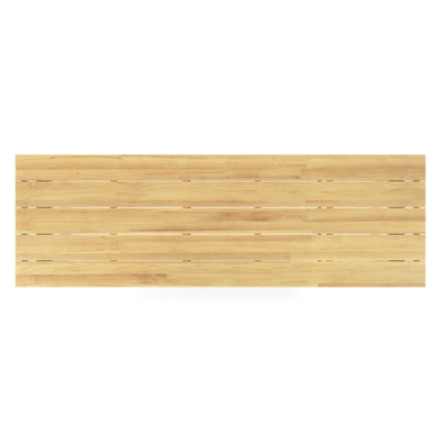 Table de jardin Pagino rectangulaire en aluminium blanc et teck - Lg, 340 x Lrg, 110 x Haut, 73,5 cm