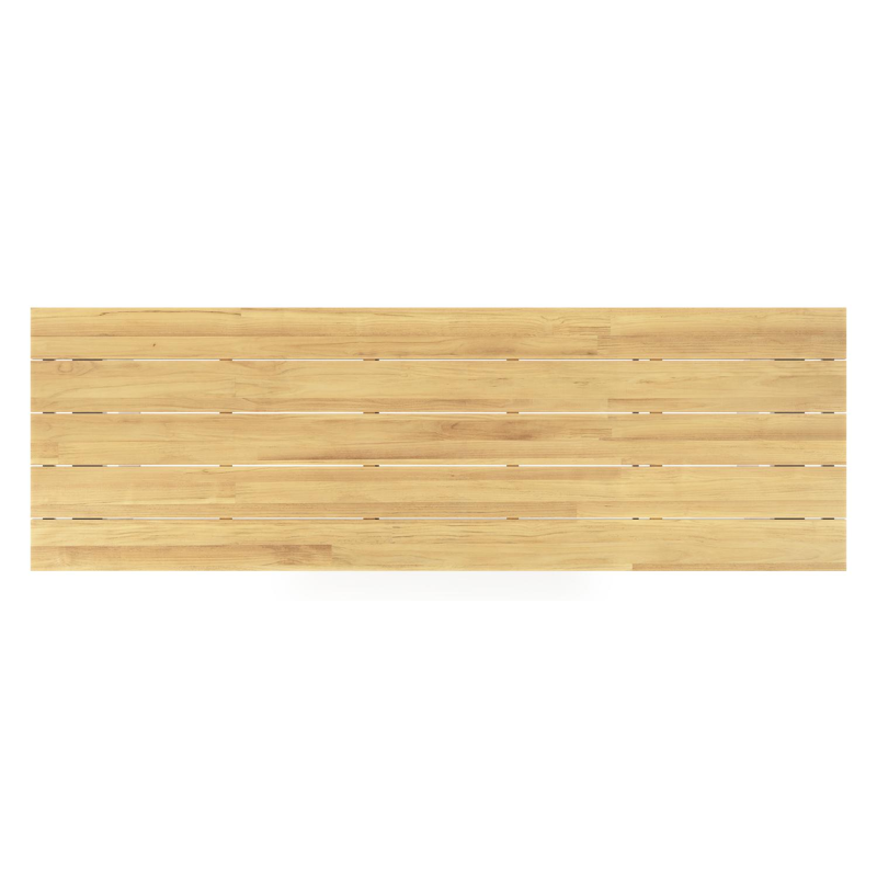 Pagino tuintafel rechthoekig in wit aluminium en teak - L 340 x B 110 x H 73,5 cm
