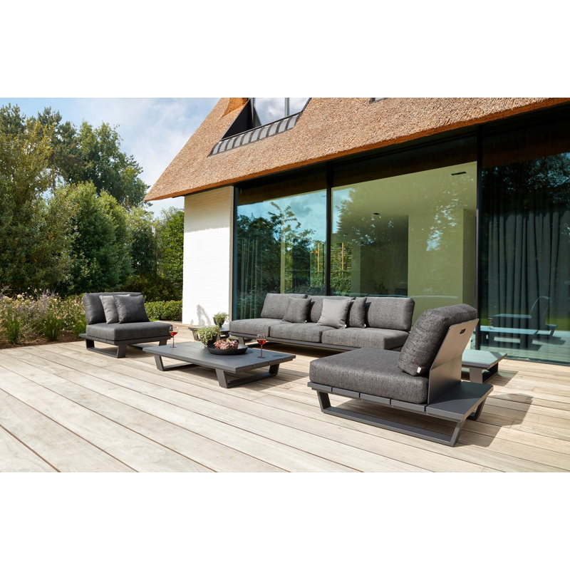 Pagino lounge 1-zit in zwart aluminium