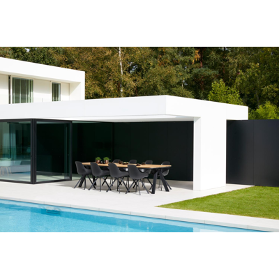 Cesano tuinstoel in zwart aluminium en zwart kunststof