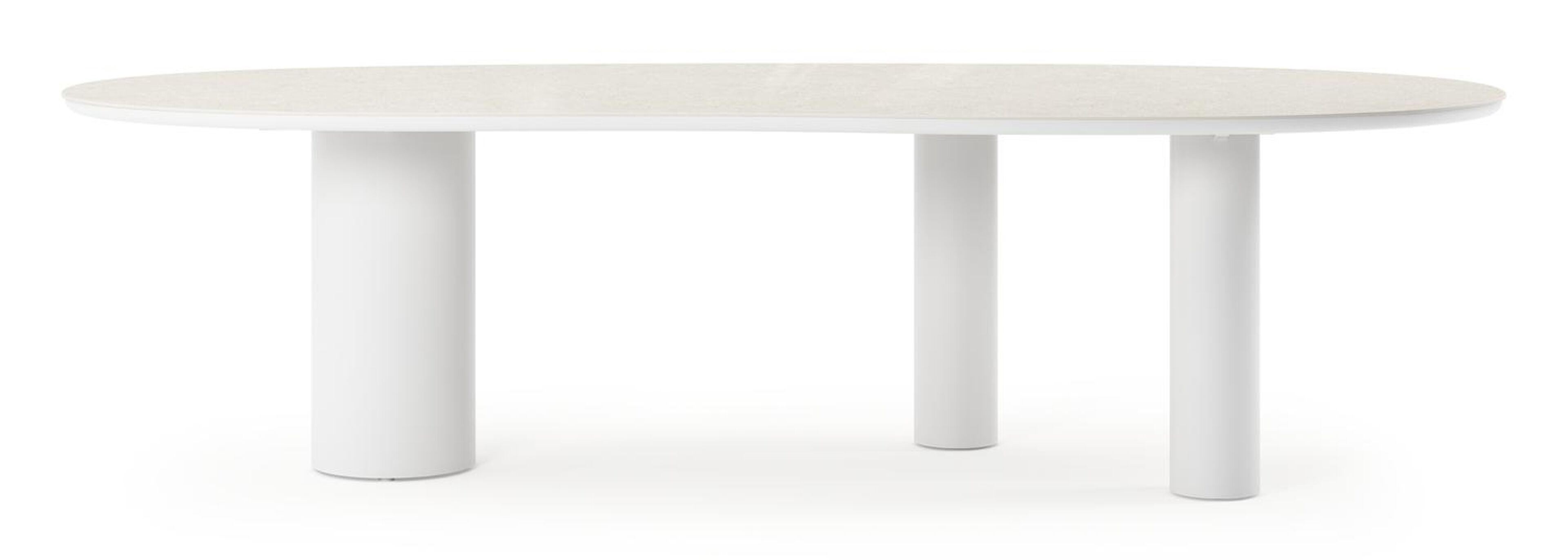 Organo tuintafel organisch in wit aluminium en volkeramiek Shilin L 280 x B 120 x H 74 cm