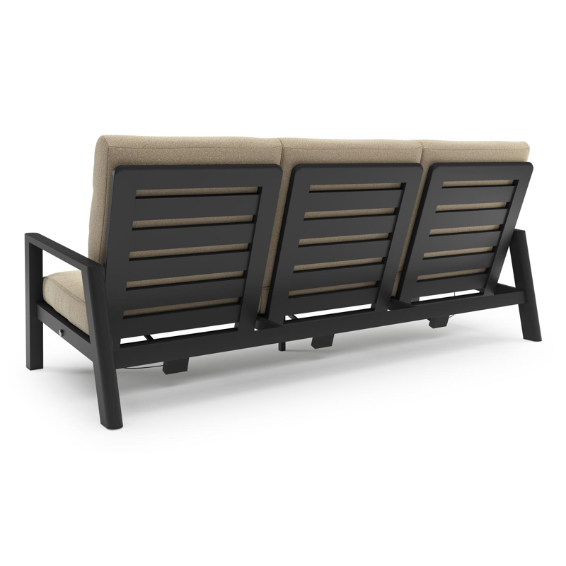 Cirello loungeset in zwart aluminium met soul papyrus all weather solica kussen