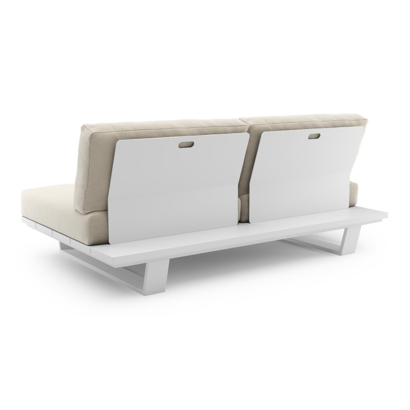 Pagino loungebank in wit aluminium met althea off white all weather cosytica kussen