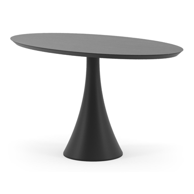 Fano tuintafel ovaal in zwart aluminium en volkeramiek Basalt Black - L 140 x B 80 x H 74.5 cm