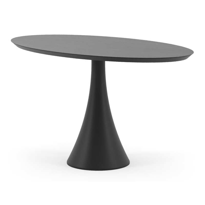 Fano tuintafel ovaal in zwart aluminium en volkeramiek Basalt Black - L 140 x B 80 x H 74.5 cm