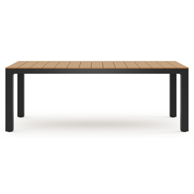 Calzo tuinset in zwart aluminium en polywood met 8 Bahia tuinstoelen