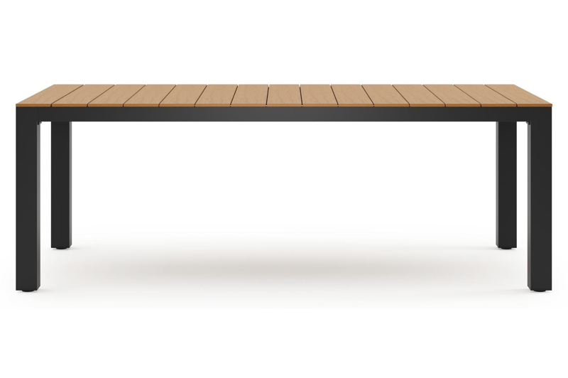 Calzo tuinset in zwart aluminium en polywood met 8 Bahia tuinstoelen