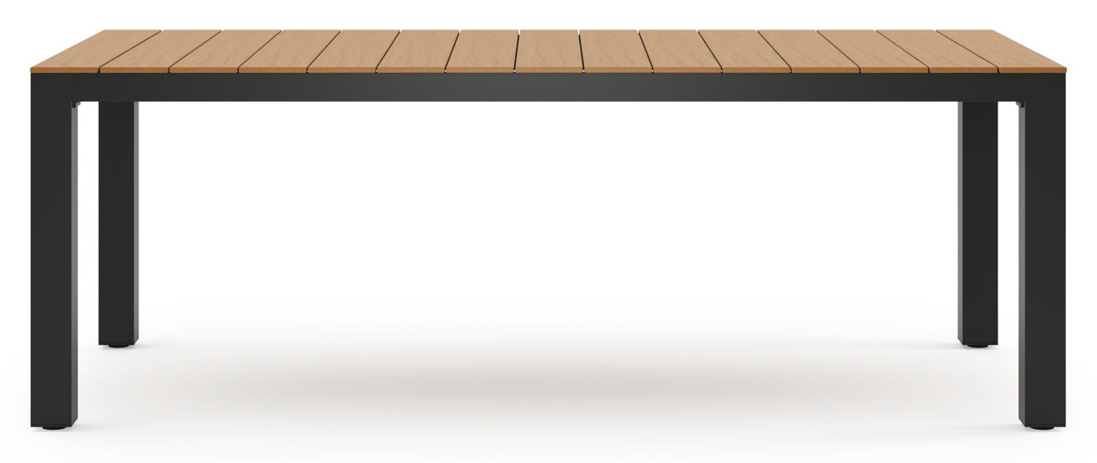 Ensemble de jardin Calzo en aluminium noir et polywood avec 6 chaises de jardin empilable Guarda