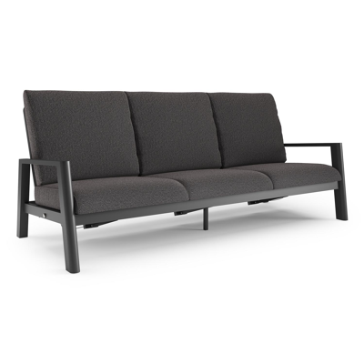 Cirello loungebank in zwart aluminium met firenze tunder all weather solica kussen