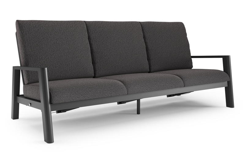 Cirello loungebank in zwart aluminium met firenze tunder all weather solica kussen