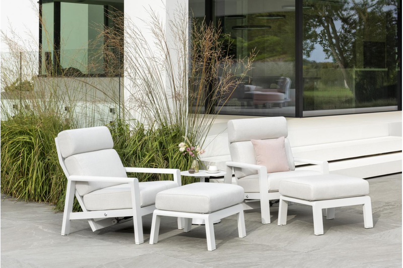 Lucca bijzettafel in wit aluminium - Dia. 50 x H 50 cm