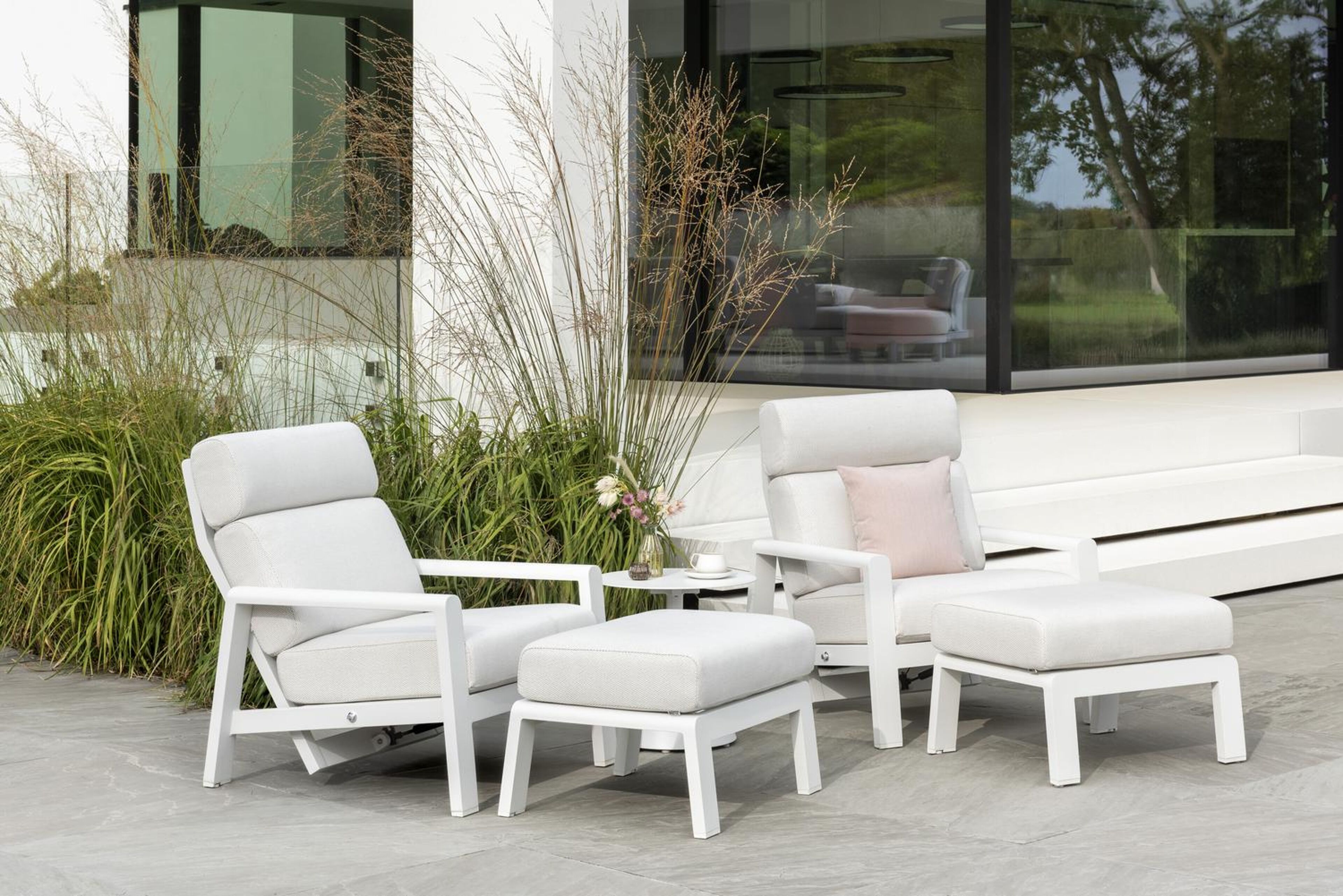 Table d'appoint Lucca en aluminium blanc - Dia. 50 x H 50 cm