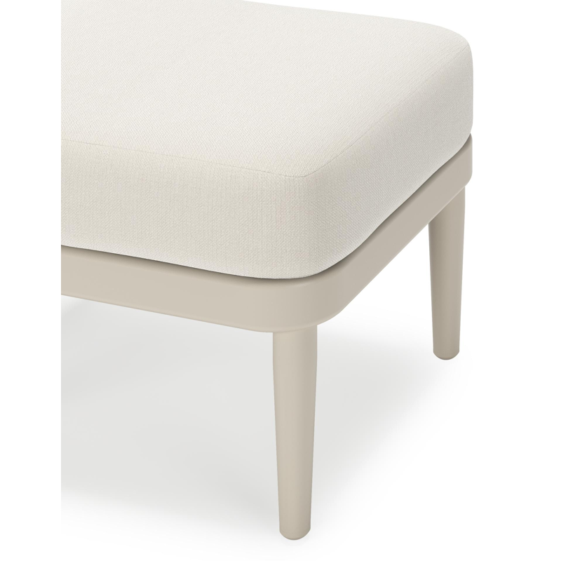 Pouf Orso en aluminium beige et coussins en all weather sunbrella® luxe Savane White