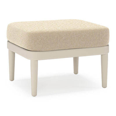 Orso poef in beige aluminium met Althea Camel all weather cosytica kussen