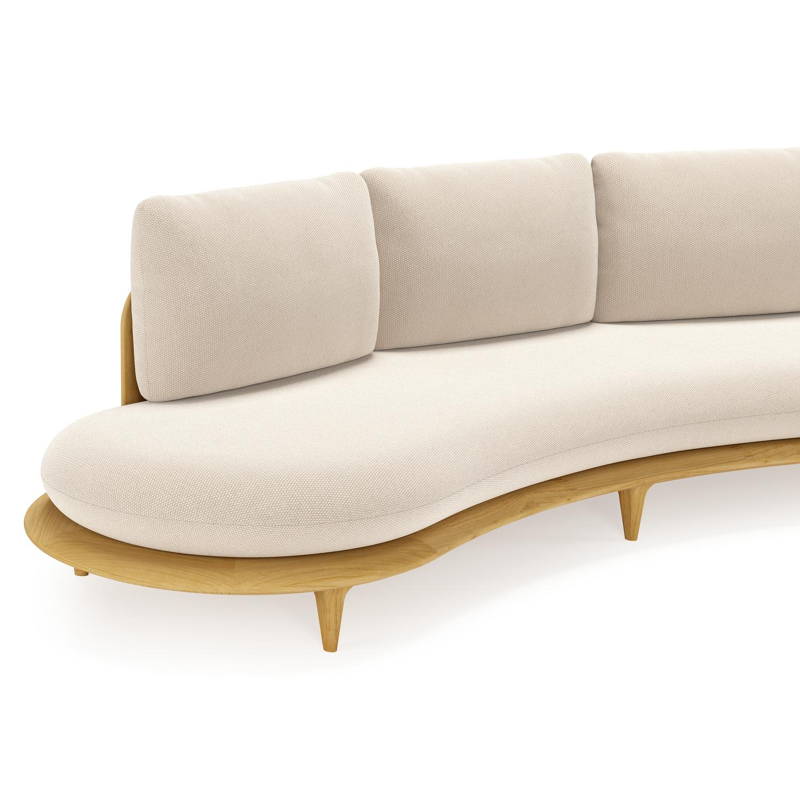 Bomero loungebank in teak met lopi antique all weather sunbrella® luxe kussen