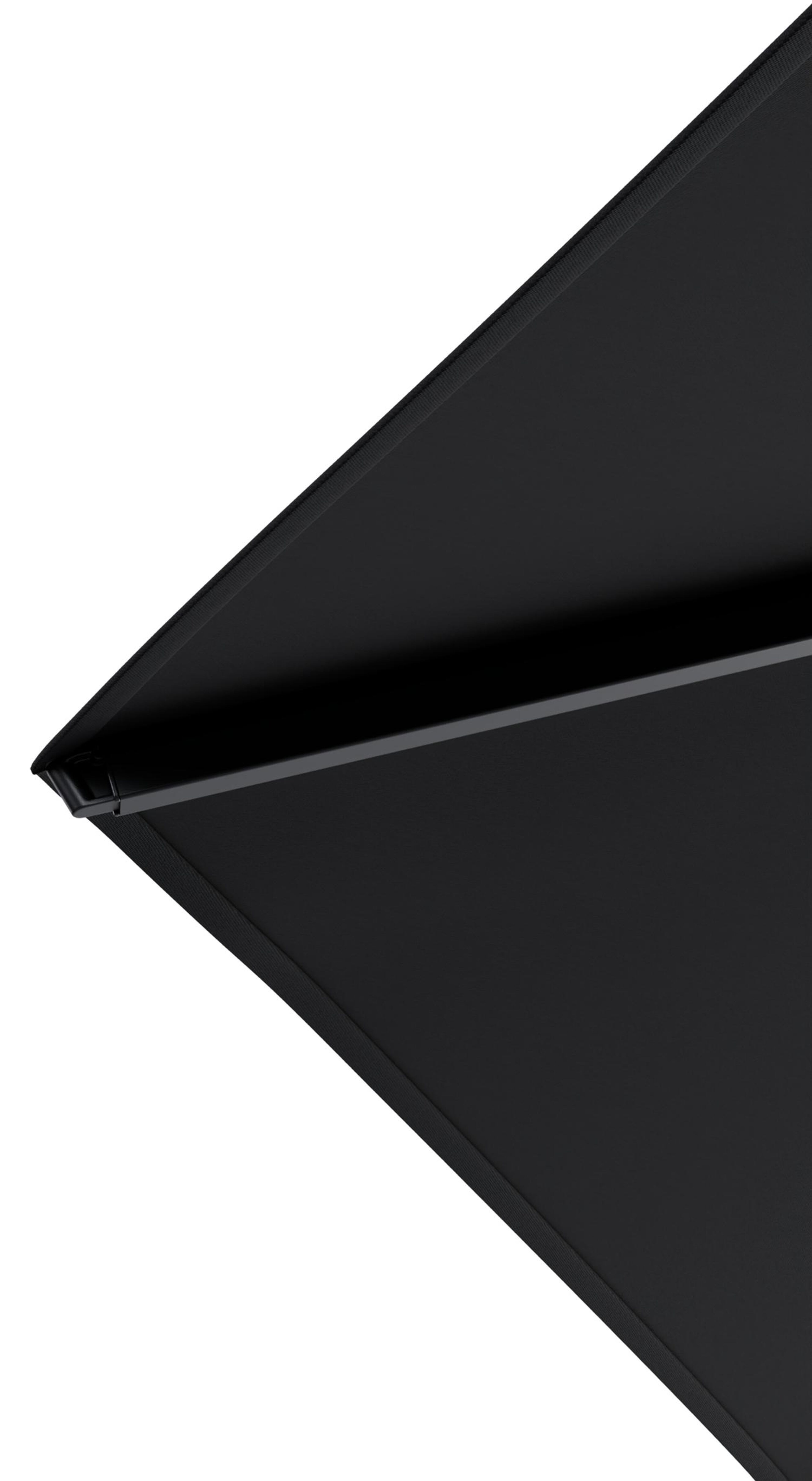 Parasol droit Solino en aluminium noir avec toile de parasol en all weather sunbrella® Premium noir - Dia. 400 cm (sans pied de parasol)