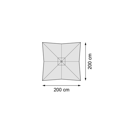 Parasol droit Milano en aluminium blanc avec toile de parasol en polyester blanc - Larg1 200 x Larg2 200 cm (sans pied de parasol)