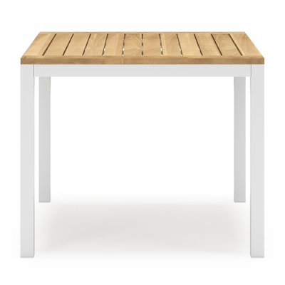 Feltro tuinset in wit aluminium en teak Natural Finish met 2 Matera tuinstoelen