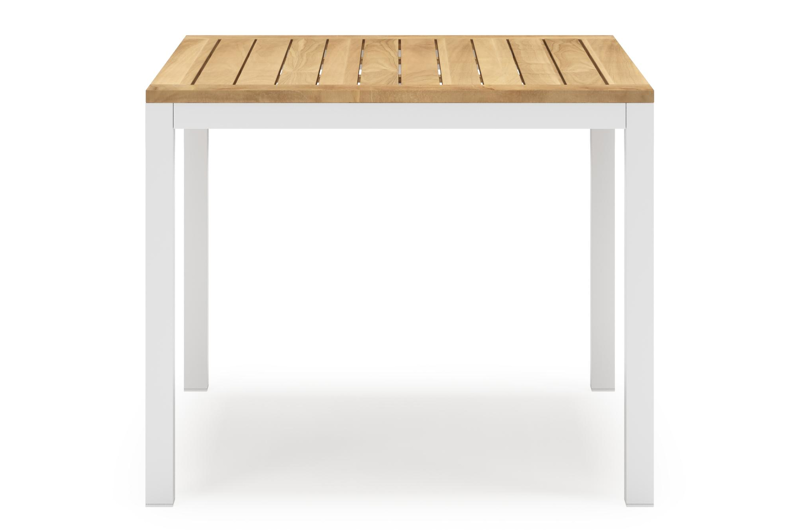 Feltro tuinset in wit aluminium en teak Natural Finish met 2 Matera tuinstoelen