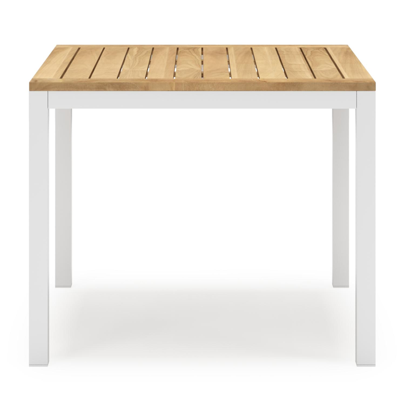 Feltro tuinset in wit aluminium en teak Natural Finish met 2 Madura tuinstoelen