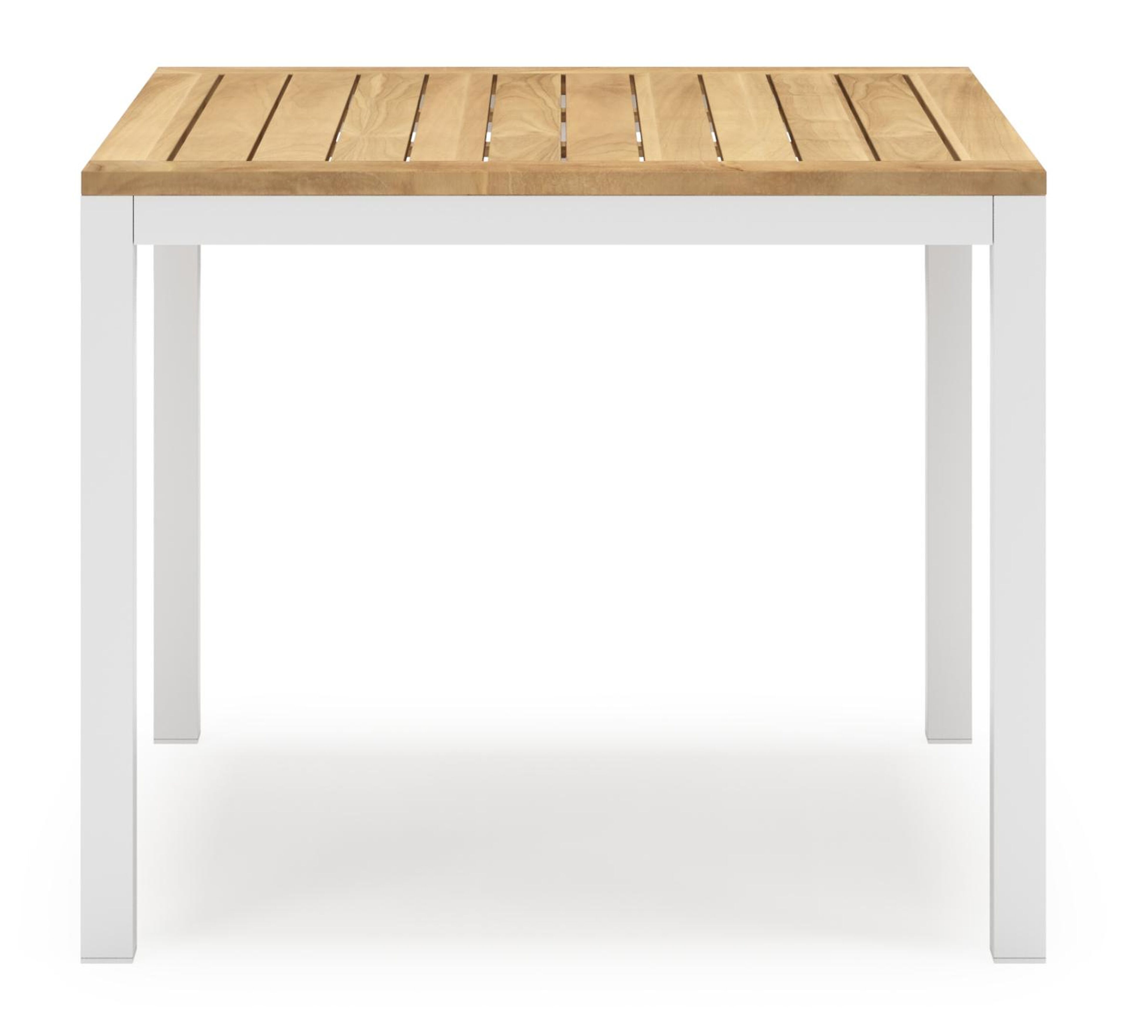 Feltro vierkante tuinset in wit aluminium en teak natural finish met 4 Cosa tuinstoelen