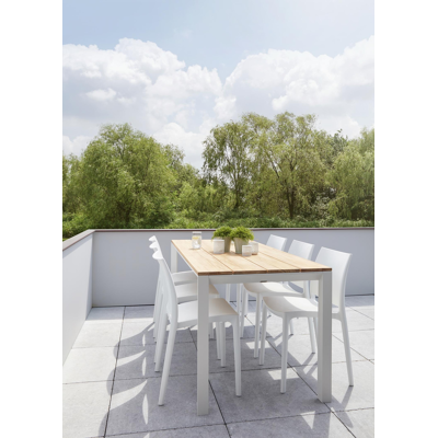 Chaise de jardin empilable Maya blanche - matière synthétique