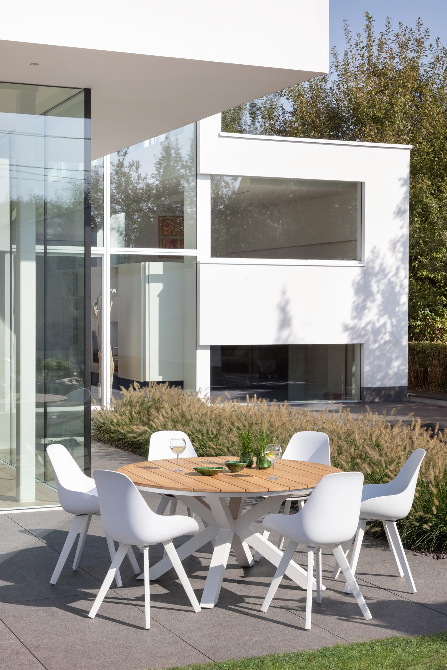 Mesa tuinstoel in wit aluminium en wit kunststof