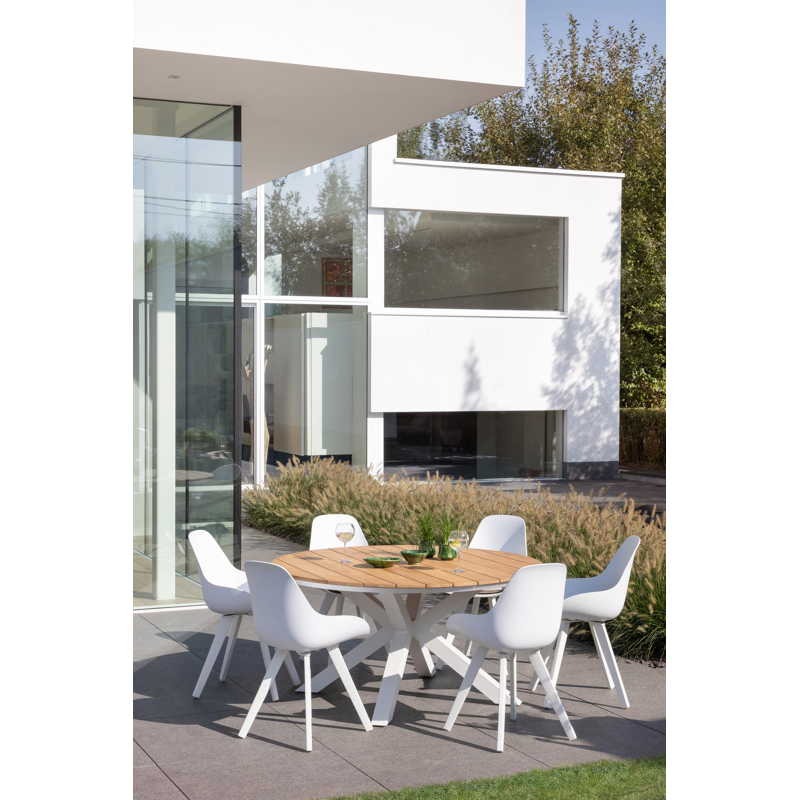 Mesa tuinstoel in wit aluminium en wit kunststof