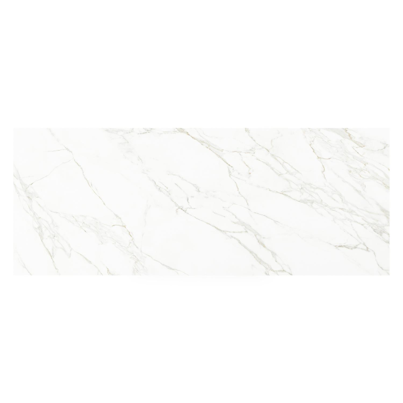 Table de jardin Cesano en aluminium noir et céramique pleine calacatta - Lg 280 x Larg. 110 x H 75 cm