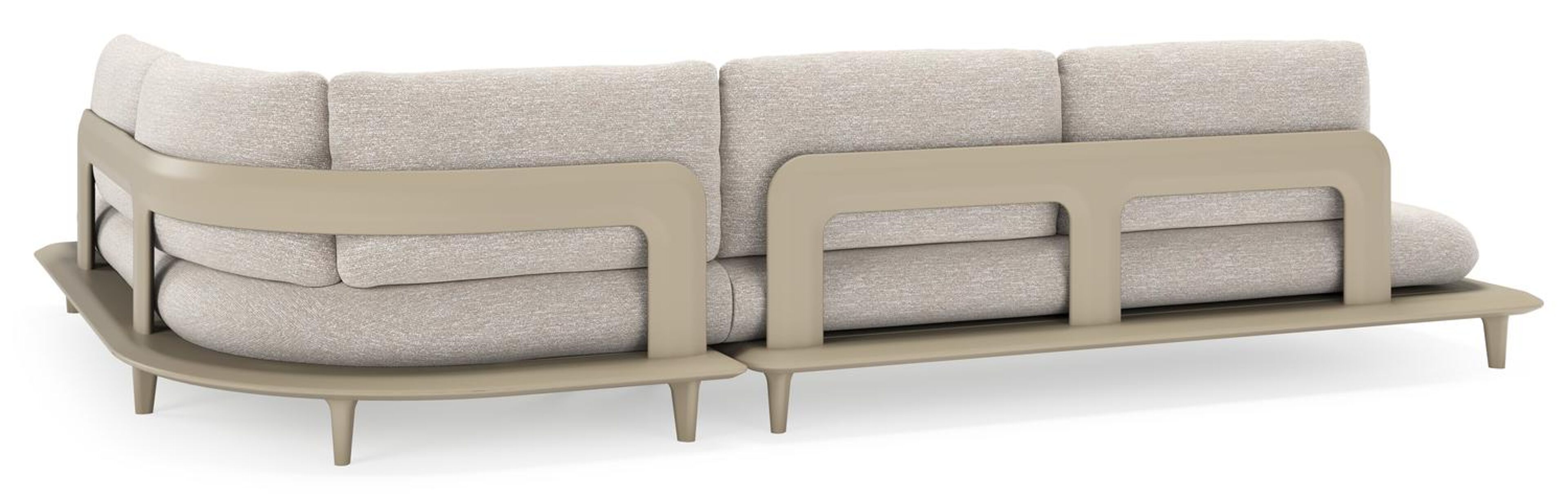 Bomero loungehoek in beige aluminium met tundra sand all weather sunbrella® luxe kussen