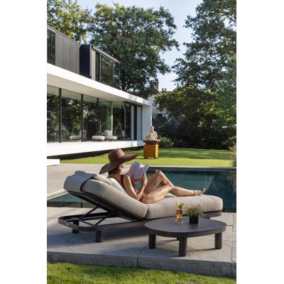 Donato loungetafel in zwart aluminium - L 91 x B 76 x H 25 cm