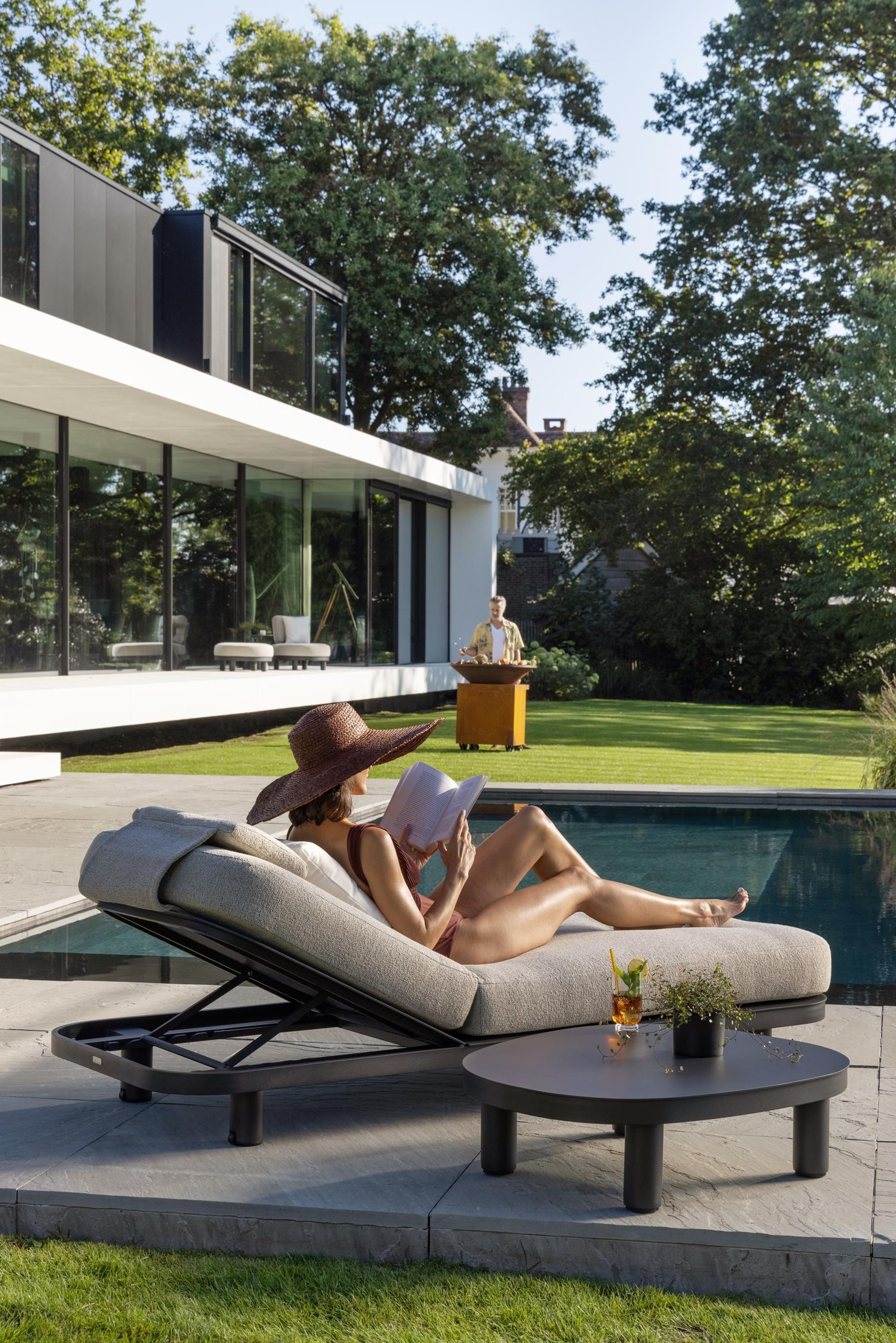 Donato loungetafel in zwart aluminium - L 91 x B 76 x H 25 cm