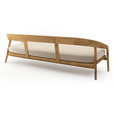 Lacrima loungebank in teak met althea chalk all weather Cosytica kussen