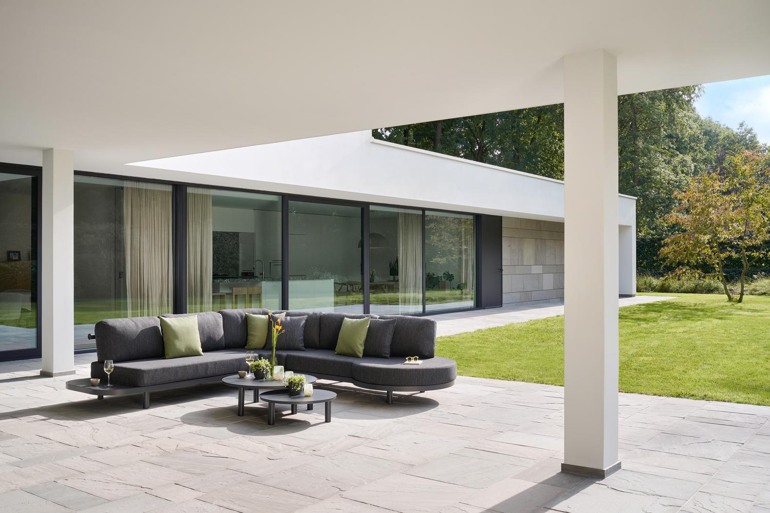 Lindo loungetafels in zwart aluminium - Dia. 85 x H 27 cm, 65 x H 21 cm