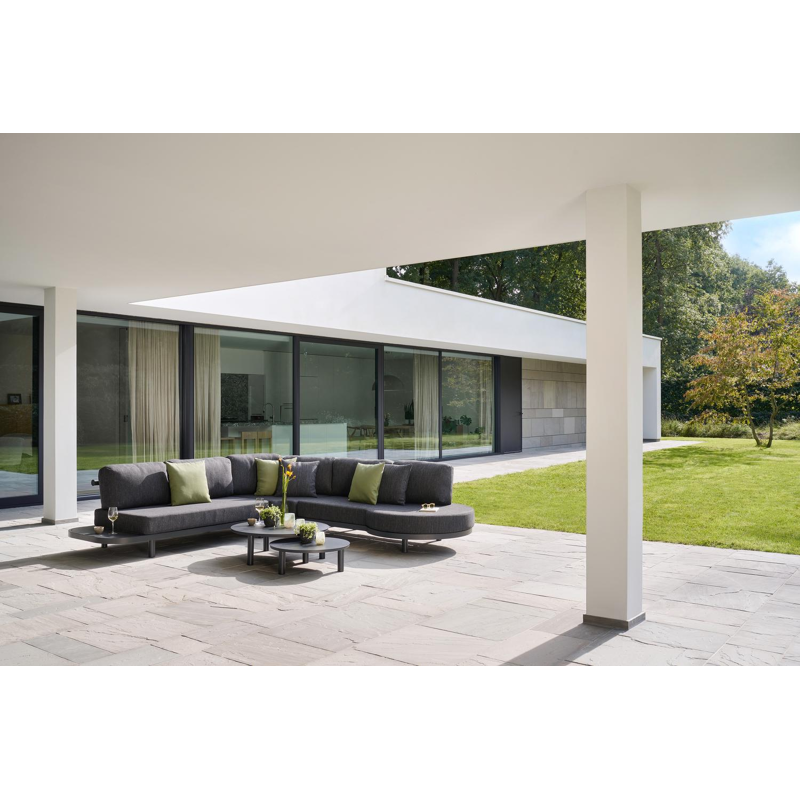 Lindo loungetafels in zwart aluminium - Dia. 85 x H 27 cm, 65 x H 21 cm