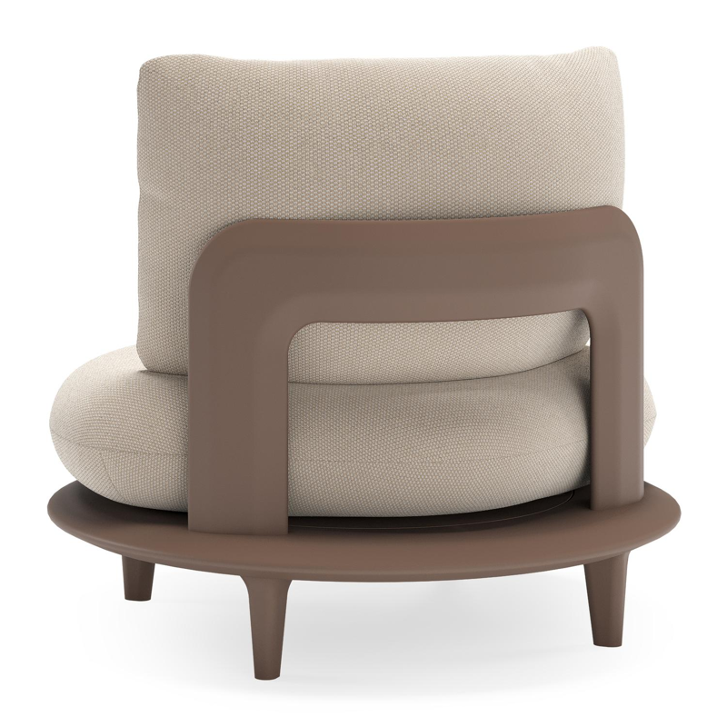 Bomero loungestoel in taupe aluminium met lopi antique all weather sunbrella® luxe kussen