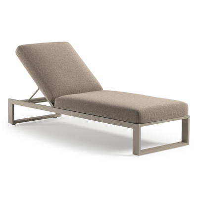 Verato verstelbaar ligbed in beige aluminium met chartres pewter all weather sunbrella® luxe