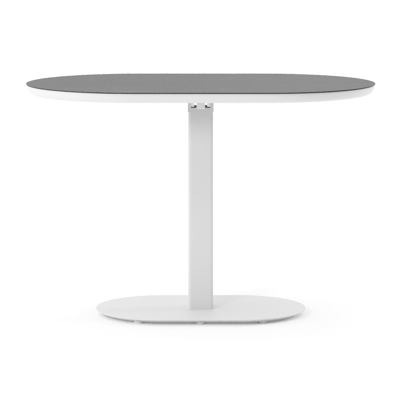 Teramo tuintafel bombo in wit aluminium en volkeramiek Basalt Black - L 110 x B 70 x H 73.7 cm
