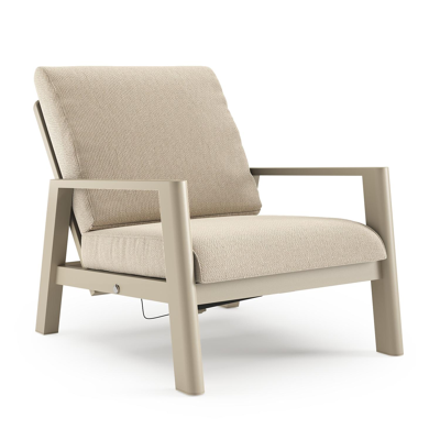 Fauteuil de jardin Cirello en aluminium beige et coussins en all weather cosytica althea chalk