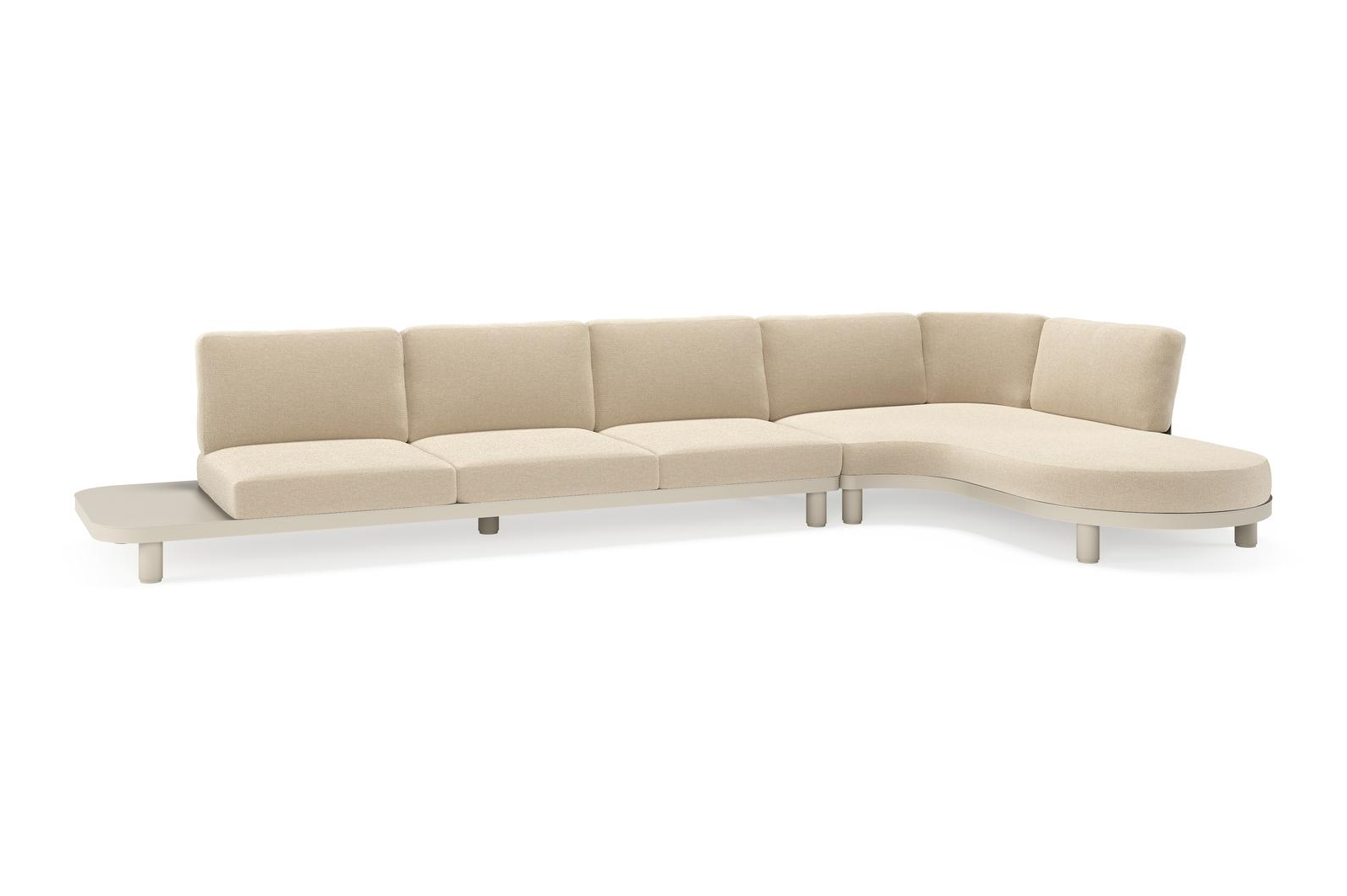 Donato loungehoek in beige aluminium met althea chalk all weather cosytica kussen