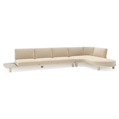 Donato loungehoek in beige aluminium met althea chalk all weather cosytica kussen