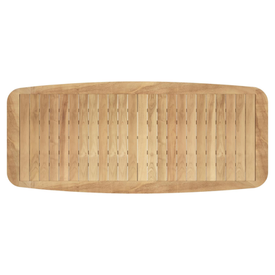 Mosa bootvormige tuinset in wit aluminium en teak natural finish met 8 Amalfi tuinstoelen