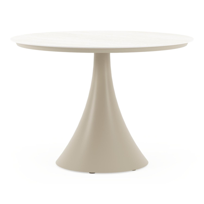 Fano tuintafel rond in beige aluminium en volkeramiek Shilin Dia. 110 x H 75 cm