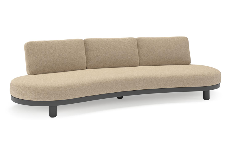 Donato loungebank in zwart aluminium met all weather cosytica Madagascar Oak kussen