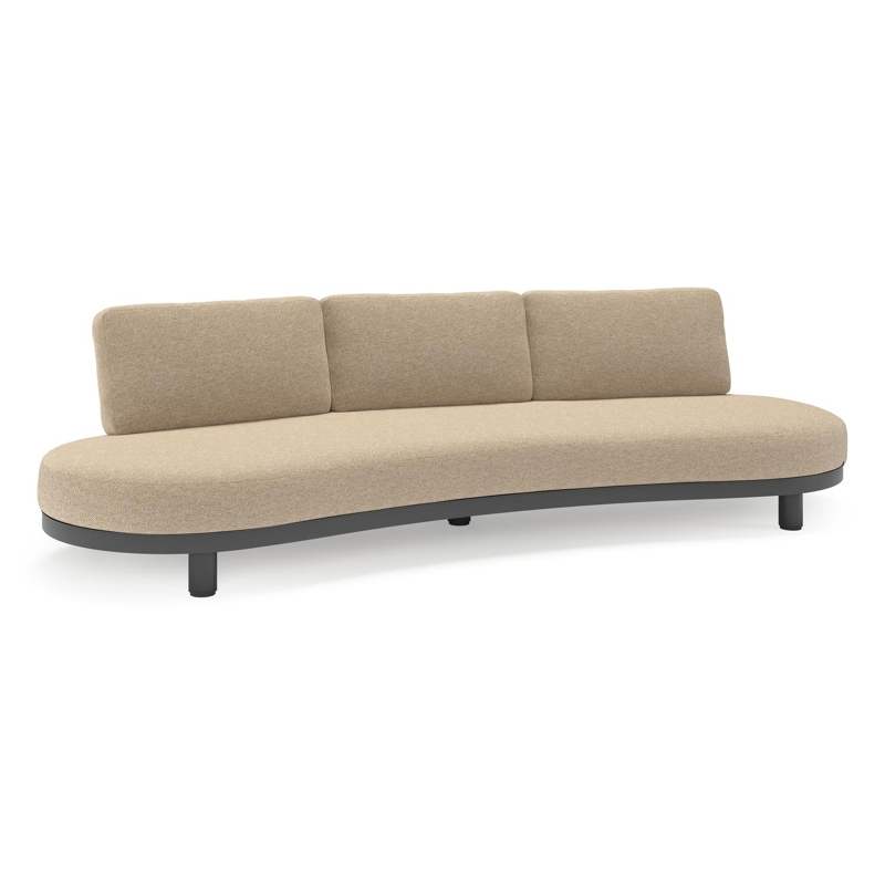 Donato loungebank in zwart aluminium met all weather cosytica Madagascar Oak kussen