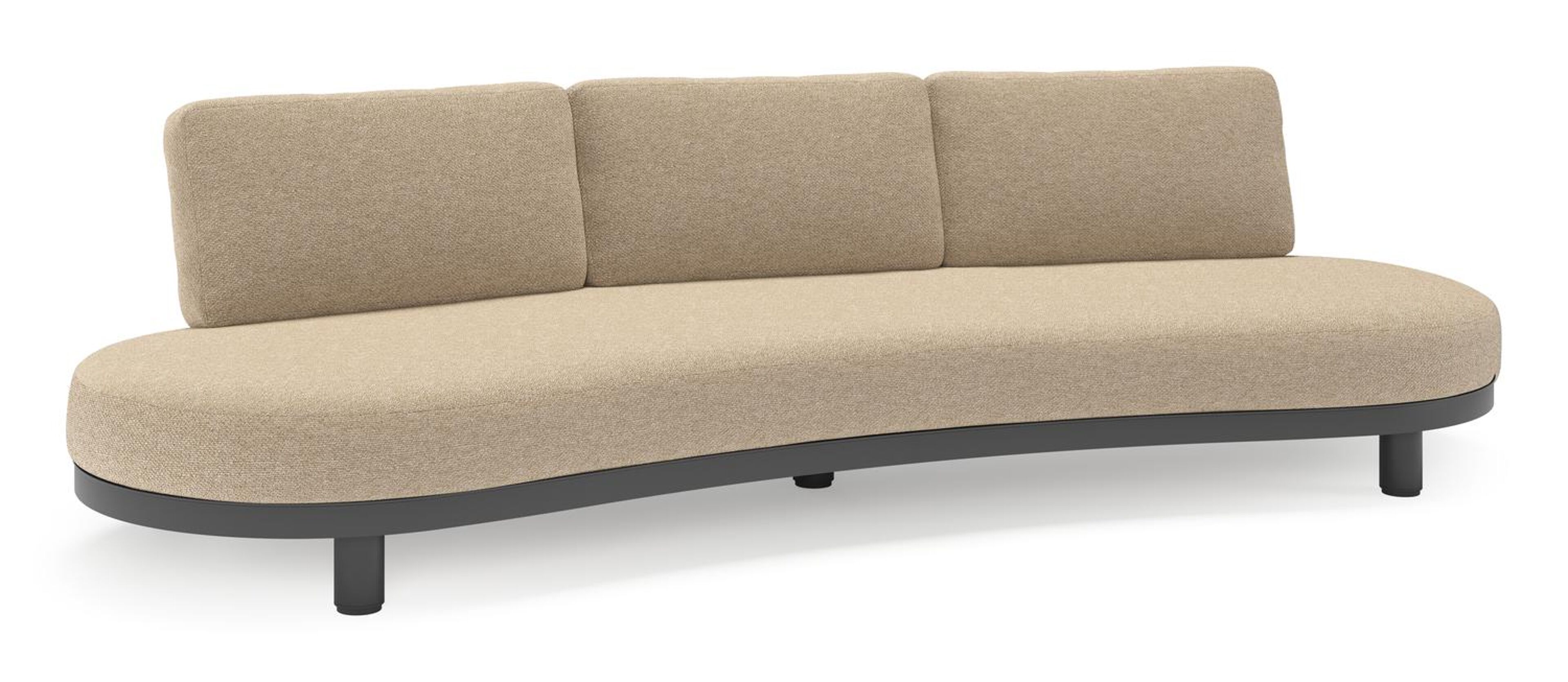 Donato loungebank in zwart aluminium met all weather cosytica Madagascar Oak kussen