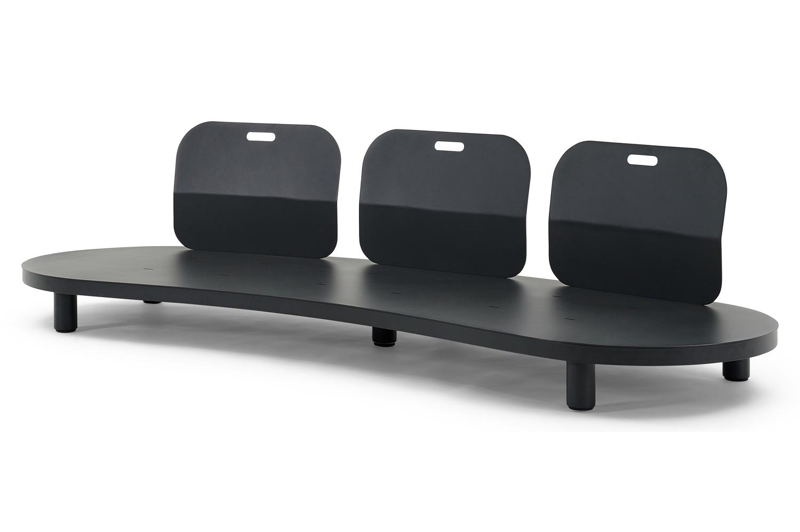 Donato organische loungebank 3-zit in zwart aluminium met marbella beige all weather Casettica kussen